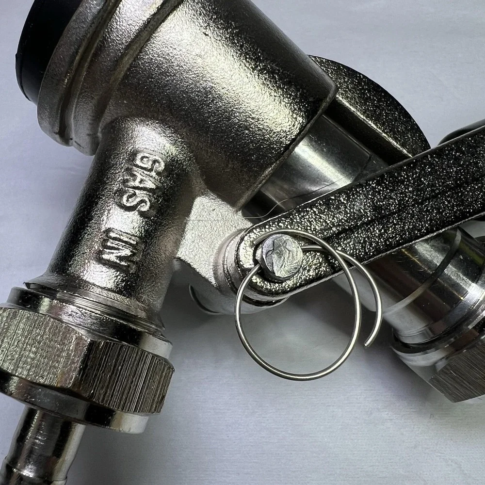New D-Keg Coupler Tap Head Beer‎ Pull Turn Moving Black Plastic Knob
